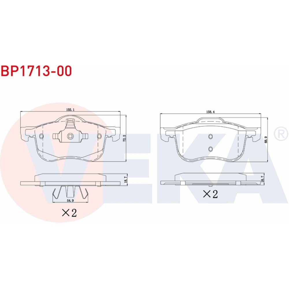 Disk Balata Volvo XC70, V70, S80, S60 Ön - VEKa