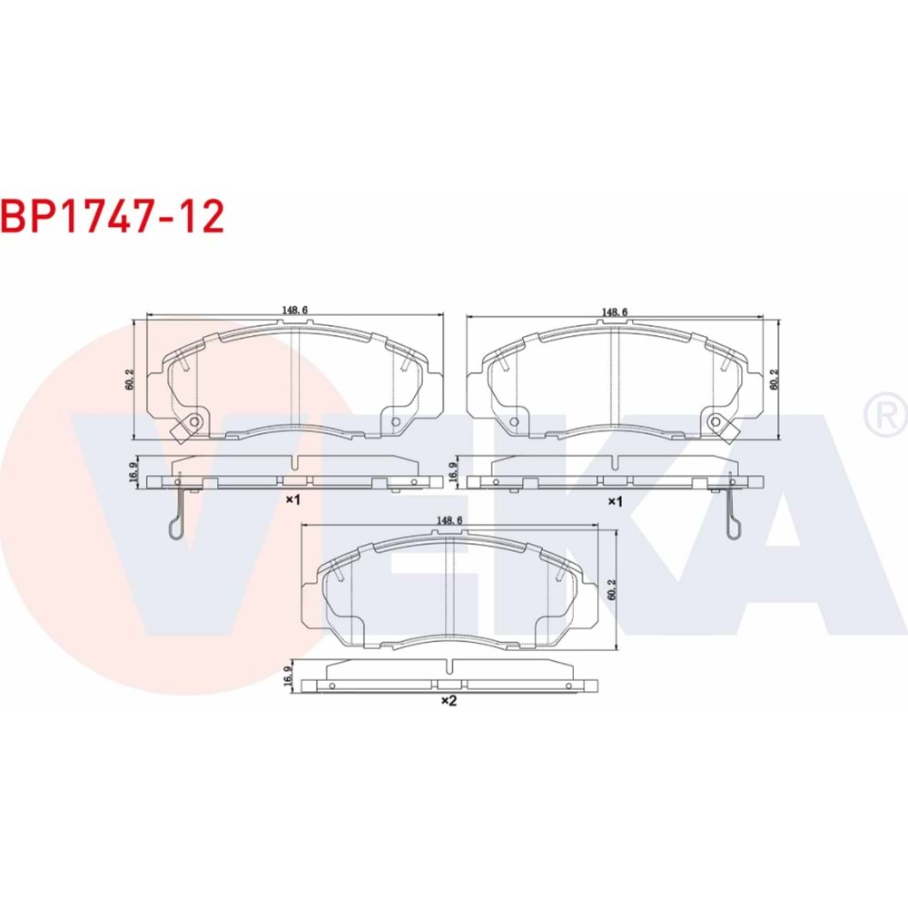 Disk Balata Honda Jazz, Acura, Civic, Accord Ön - VEKa