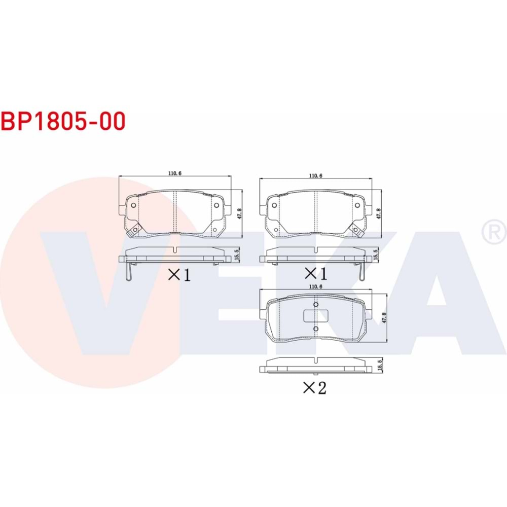 Disk Balata Hyundai H1 Starex 2.5 CRDI Arka - VEKa