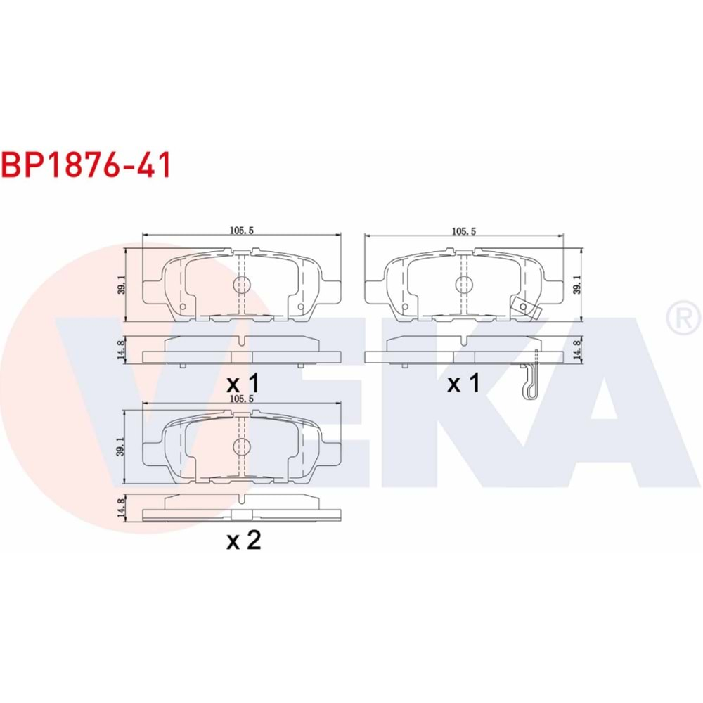 Disk Balata Nissan X-Trail, Qashqai, Suzuki Grand Vitara Arka - VEKa