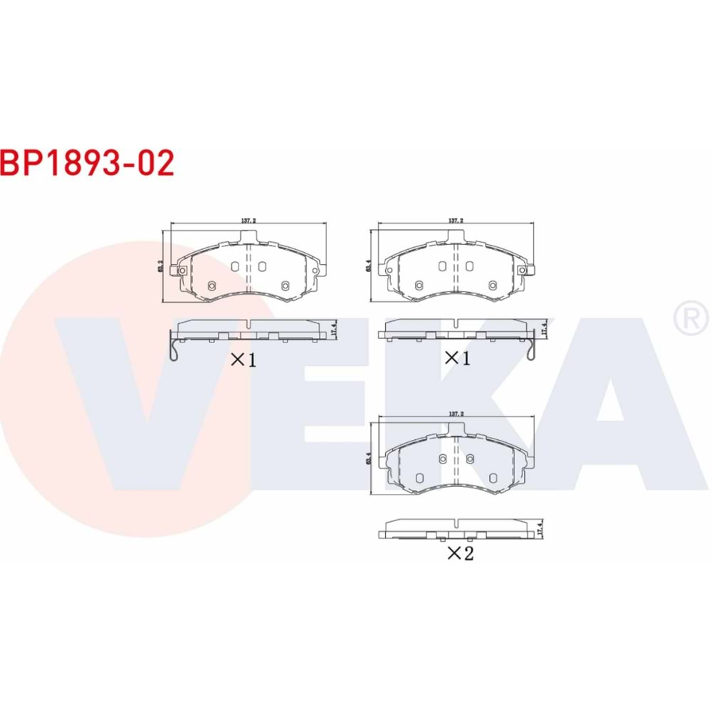 Disk Balata Hyundai Matrix, ELENTRA, Kia Cerato Ön - VEKa