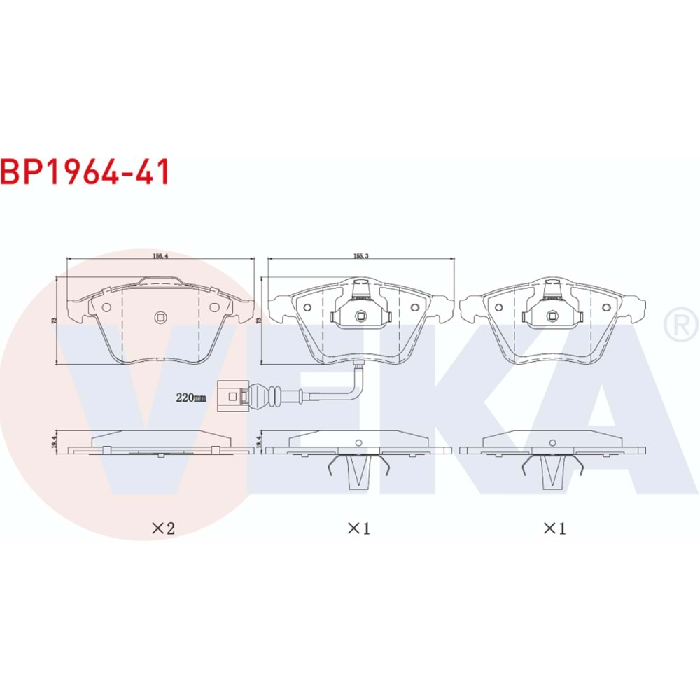 Disk Balata Vw Audi TT, Vw Golf VI Ön - VEKa