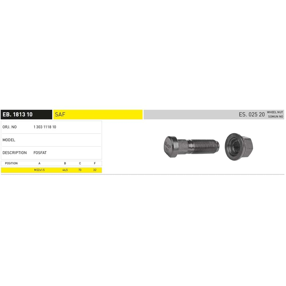 EB.1813 10 EKER DORSE SAF 73 MM BİJON