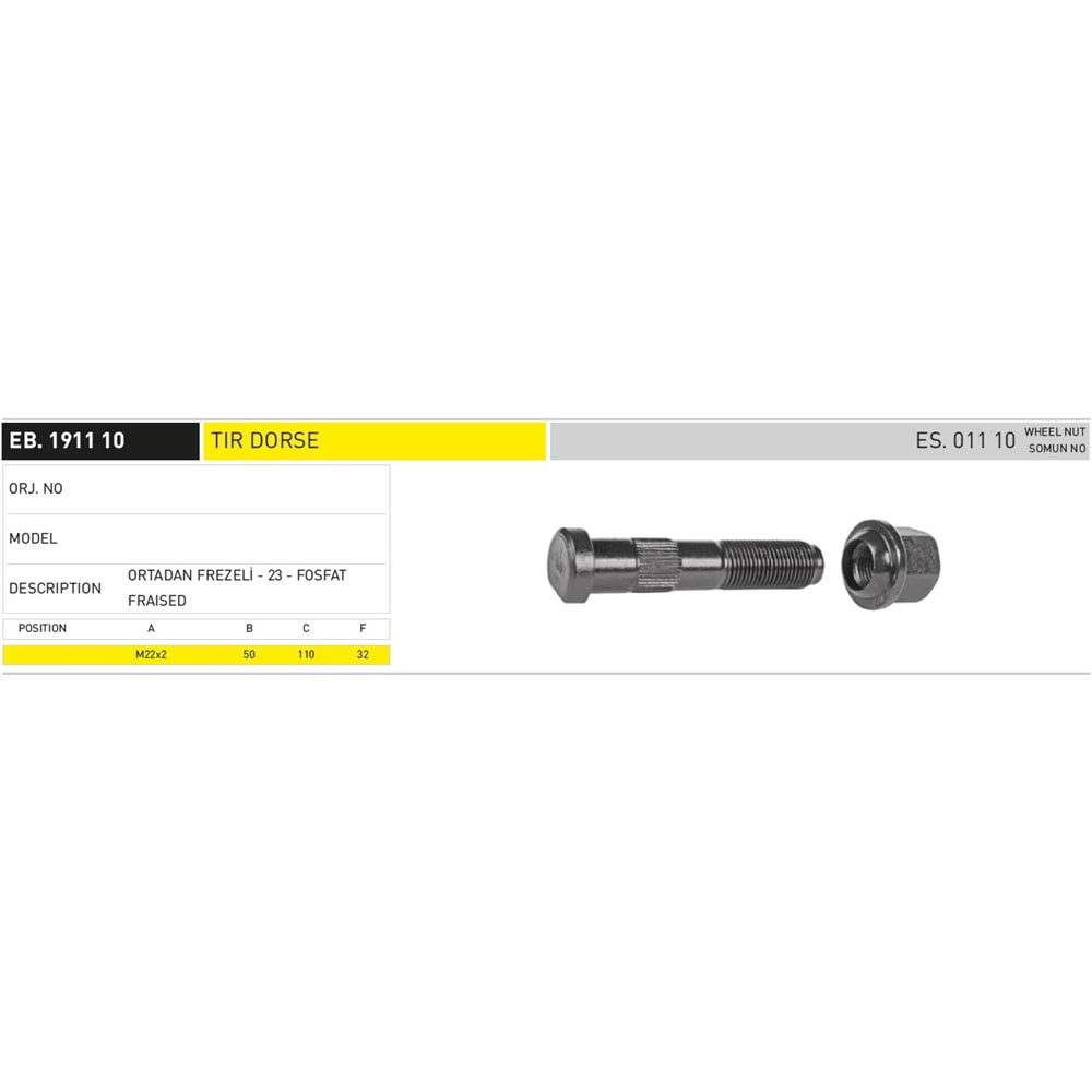 DORSE TIR ORTA FREZELİ 23 MM BİJON - EKER