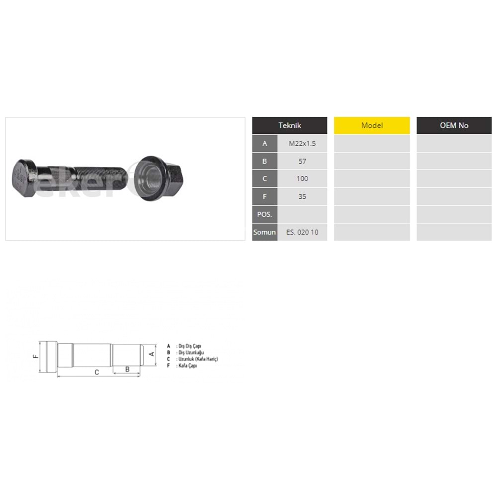 DORSE SERTEL DİNGİL BİJON ORT.FREZE 100 mm - EKER