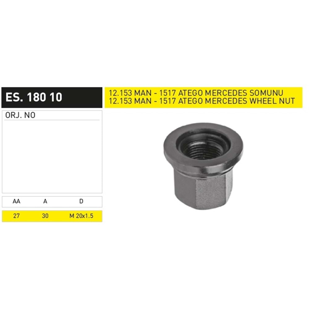 BİJON SOMUNU M20x1,5 DİŞ (27 MM SOMUN)DÖNER PULLU