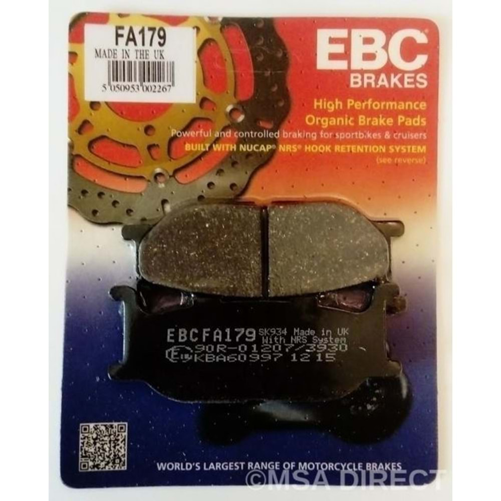 EBC FA179 ORGANİK BALATA ÖN XVS650, YP400