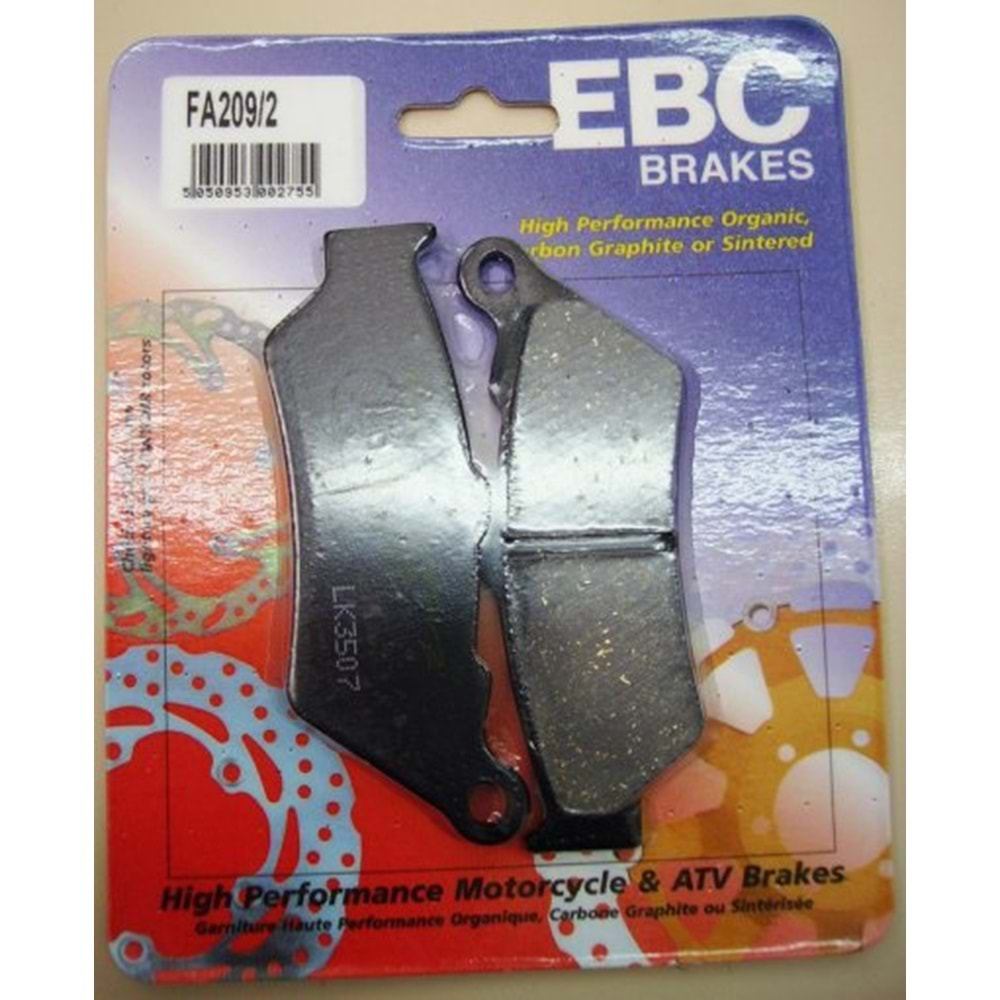 EBC FA209/2 ORGANİK BALATA F650 ÖN, R1200 ARKA, CB500 ÖN