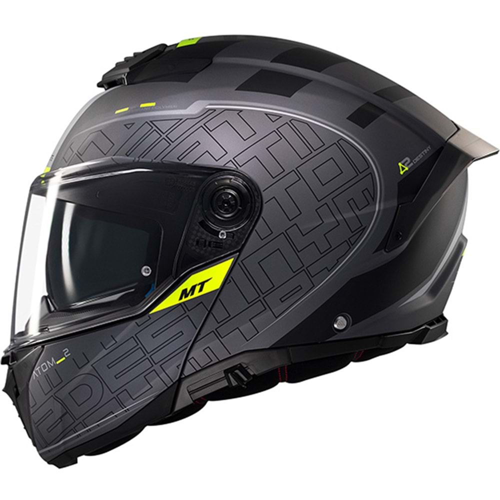 Kask Mt Atom 2 Sv DESTINY C2 Çene Açılır - MAT GRİ - L