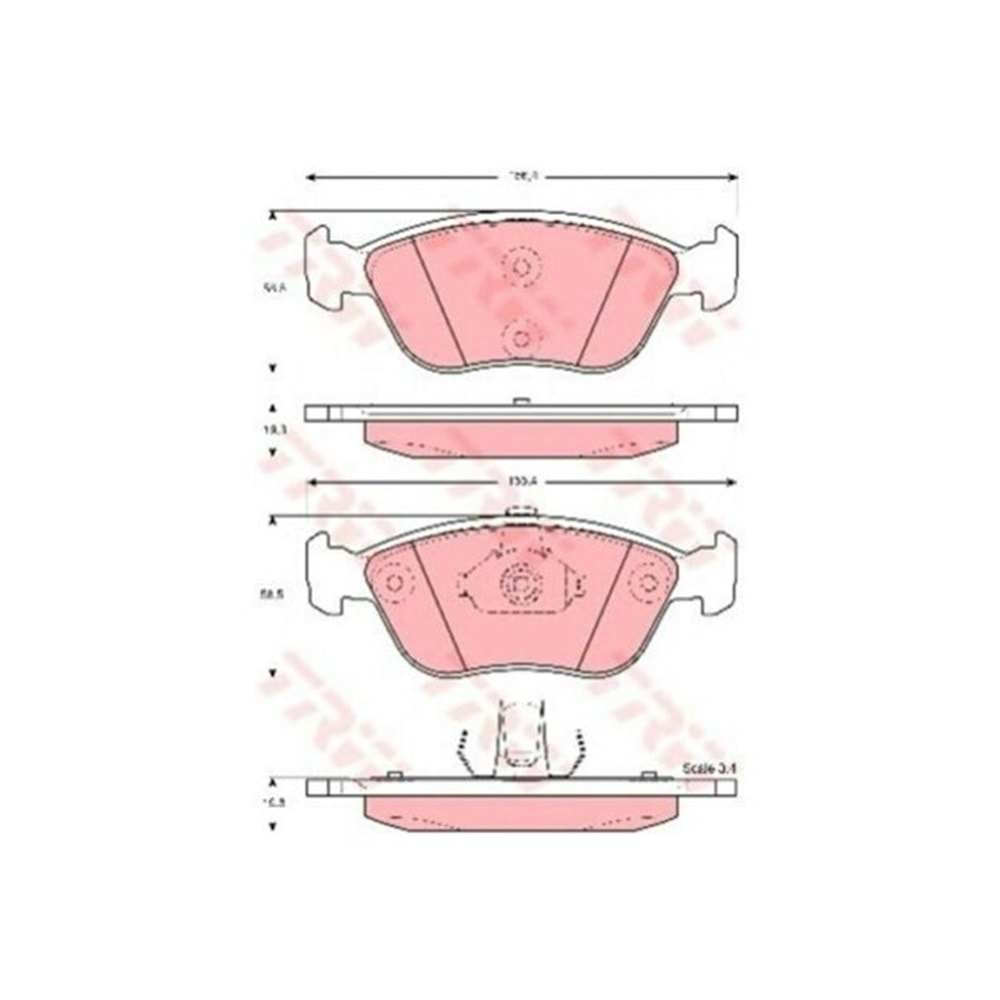 Disk Balata Volvo 850 91-97, C70, S70 96-00 Ön - TRW