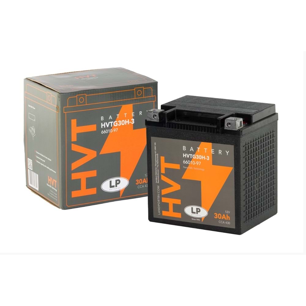 AKÜ GEL (MG HVTG30H-3) Harley D. / 30 A / KG: 9,83 / L:166 / W:130 / H:175 / CCA: 430