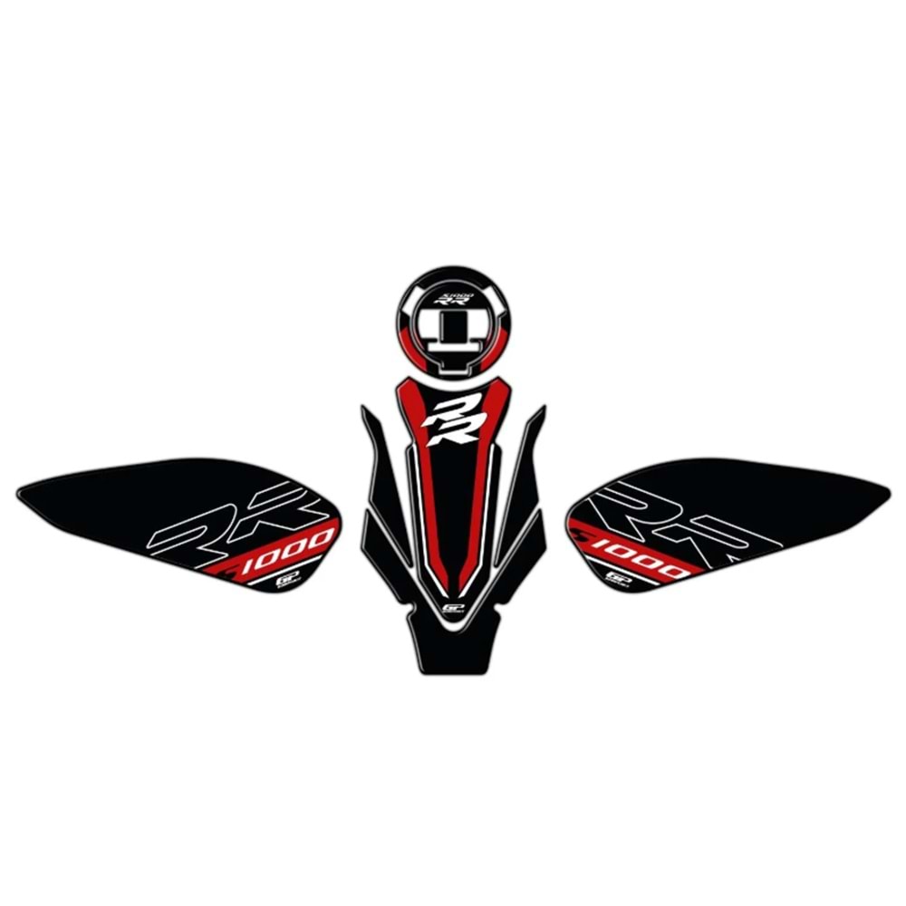 GP Kompozit BMW S 1000 RR 2019-2024 Uyumlu Tank Pad Seti Siyah