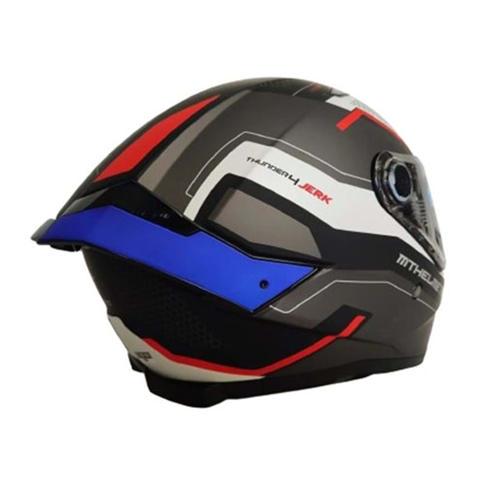 Mt Kask Thunder 4 Sv Jerk B7 Mat İnci Mavi Güneş Vizörlü - Xl Beden