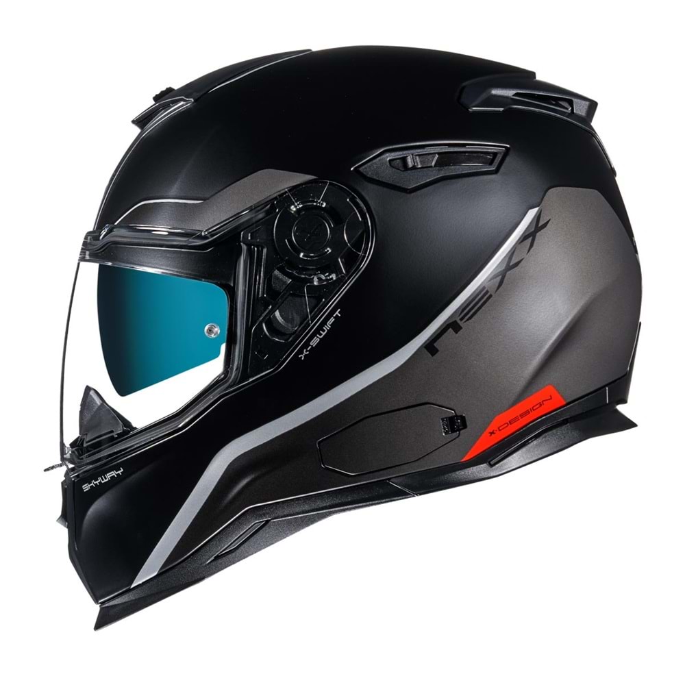 Nexx Kask Sx.100 Skyway Güneş Vizörlü Mat Siyah Gri - Xl