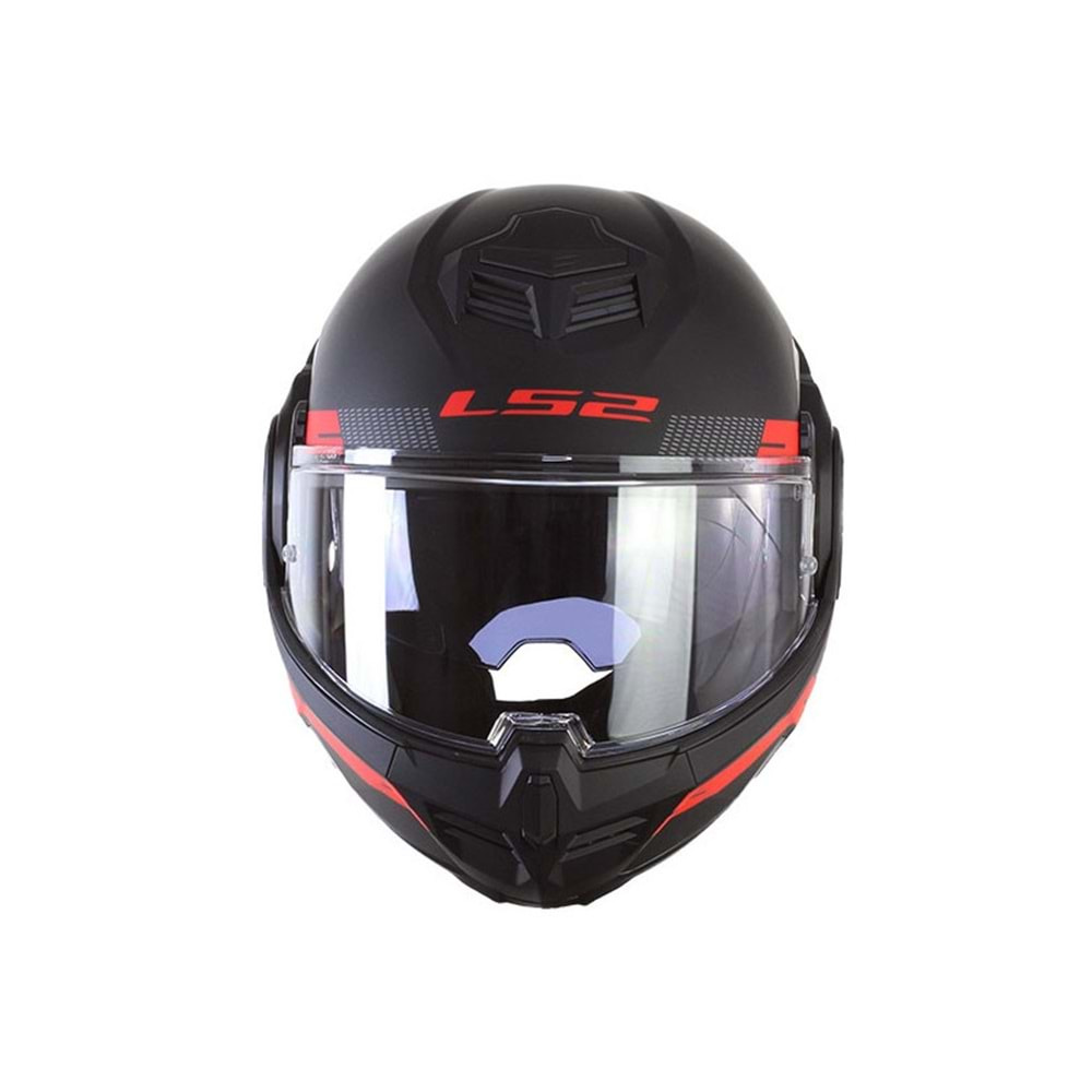 LS2 Advant Bend 180 Derece Açılabilen Motosiklet Kask Siyah-Kırmızı - XL