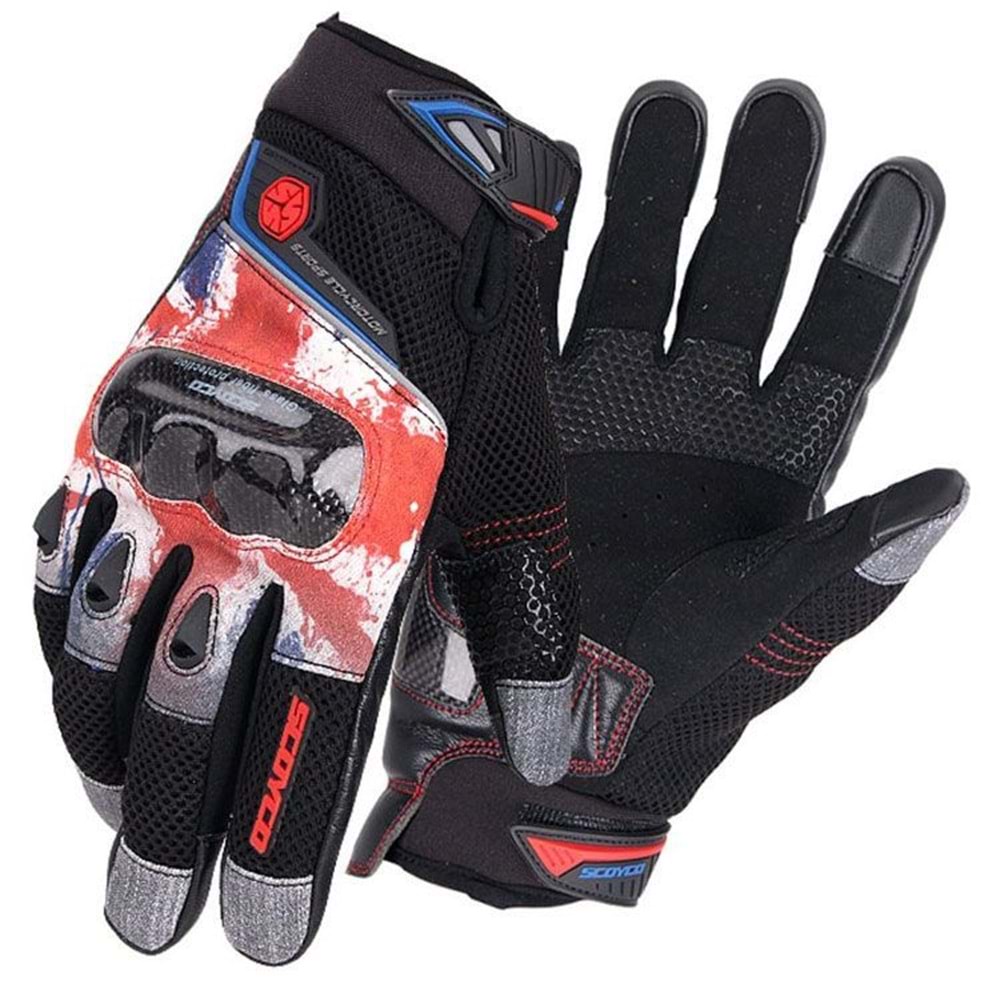 SCOYCO MC47 MOTOSİKLET ELDİVENİ DÖRT MEVSİM KIRMIZI - L