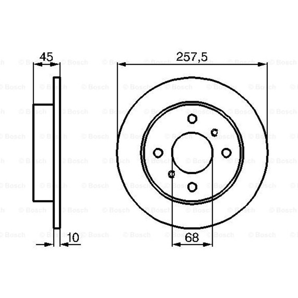 Fren Diski Nissan Primera, Almera, Bluebird Arka - 258 MM