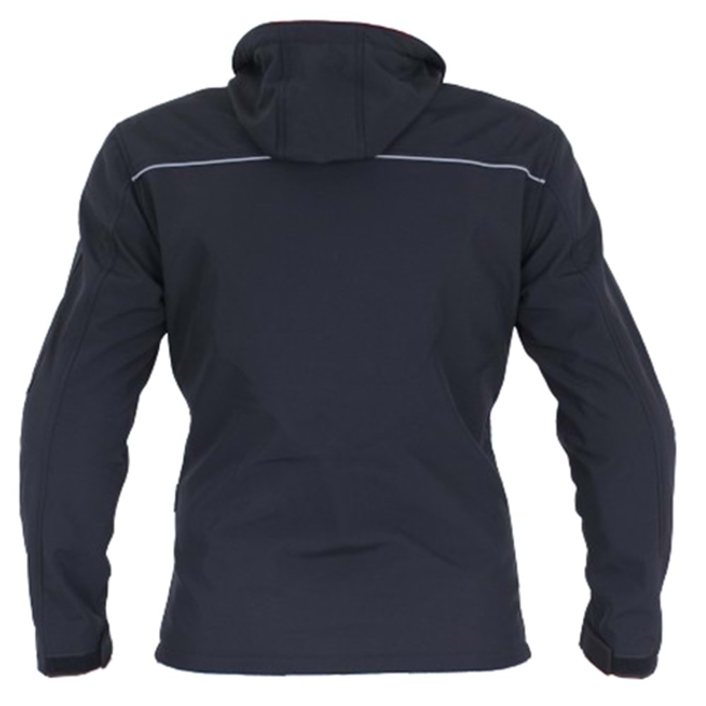 Venom Jaws Kapşonlu Soft Shell Motosiklet Montu Siyah - S