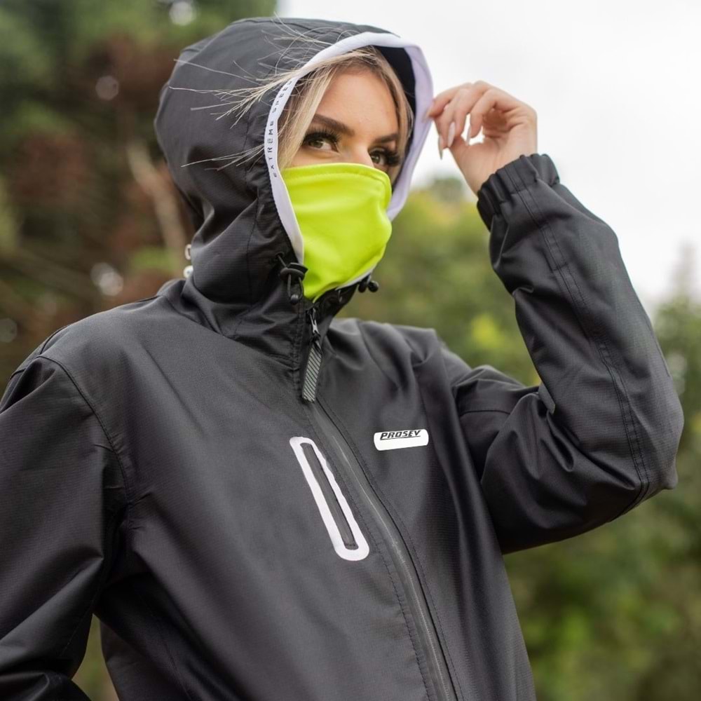 Motosiklet Yağmurluk Korumalı Kapşonlu Siyah - L Beden