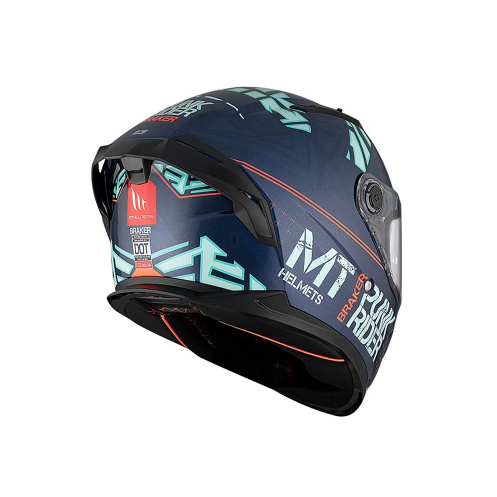 MT Kask Braker Punk Rıder C7 Parlak Siyah - XL Beden