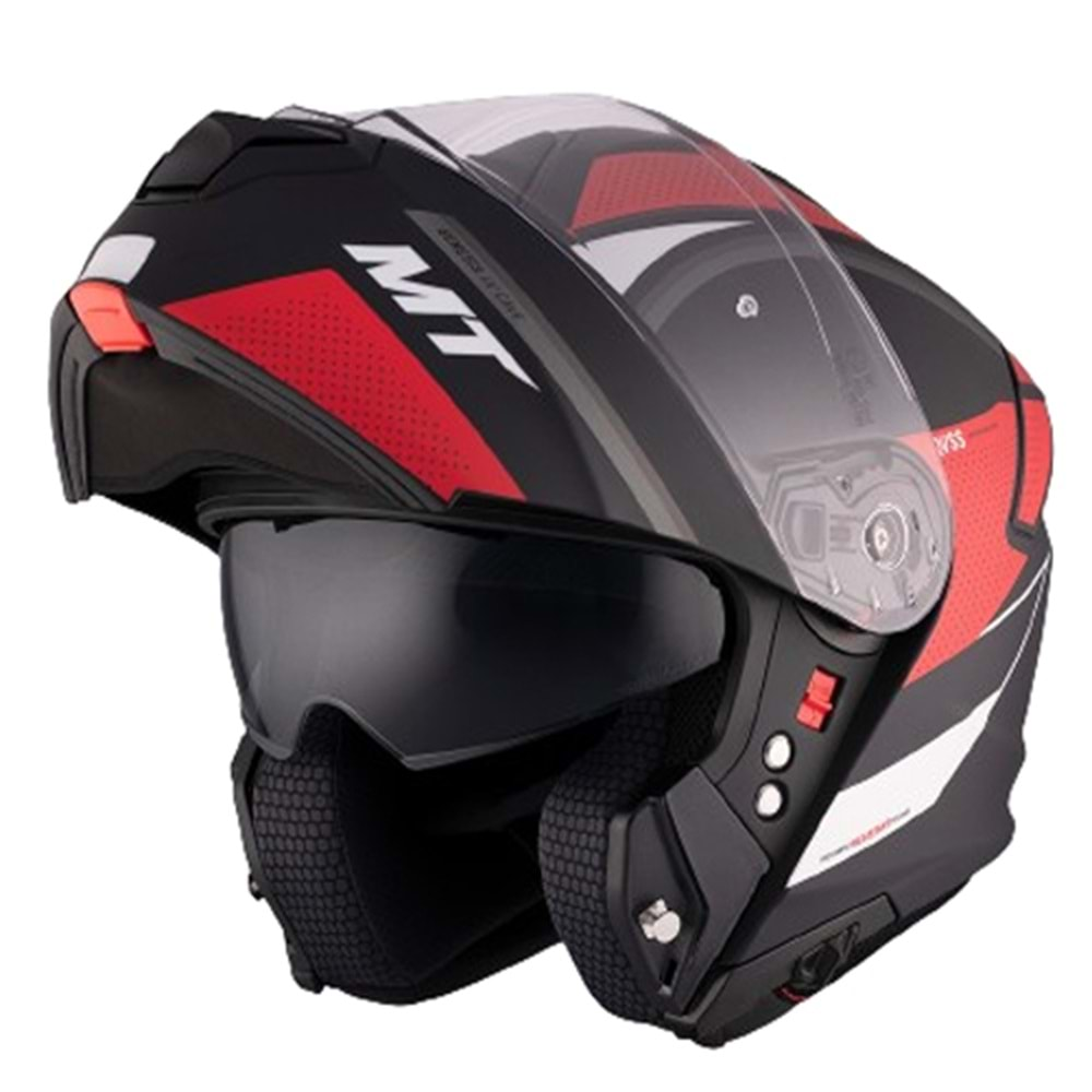 MT Kask Genesis Sv A5 Cave Mat Siyah Kırmızı - XL Beden