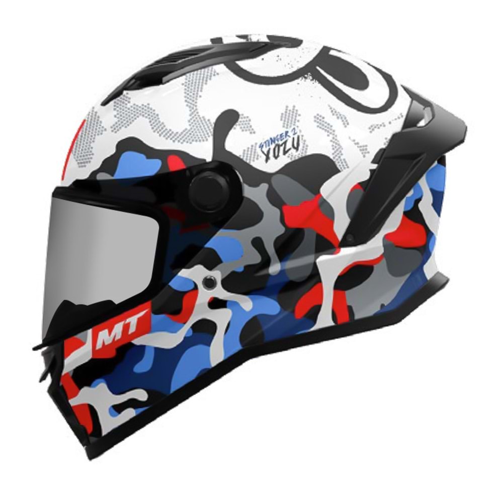 MT Kask Stinger 2 YOZU A7 Motosiklet Kaskı - BEYAZ - M Beden