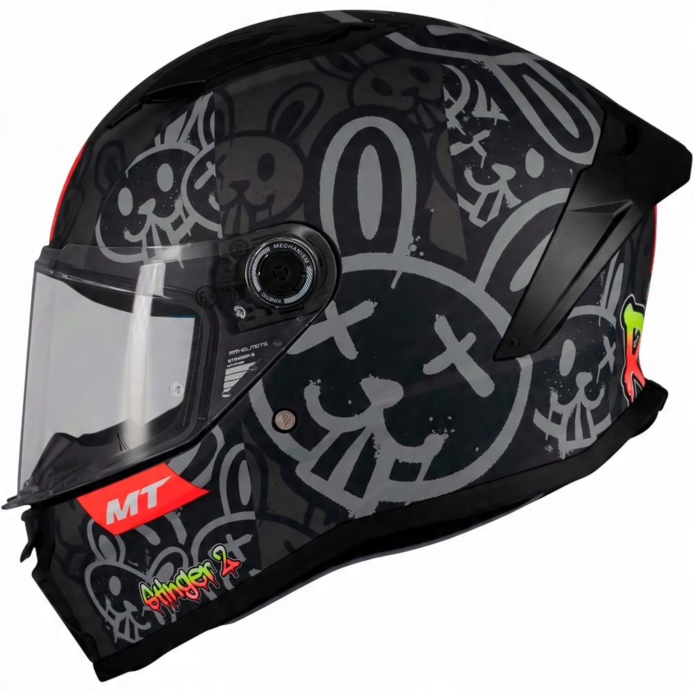 MT Kask Stinger 2 RAM F1 Motosiklet Kaskı - SİYAH - L Beden