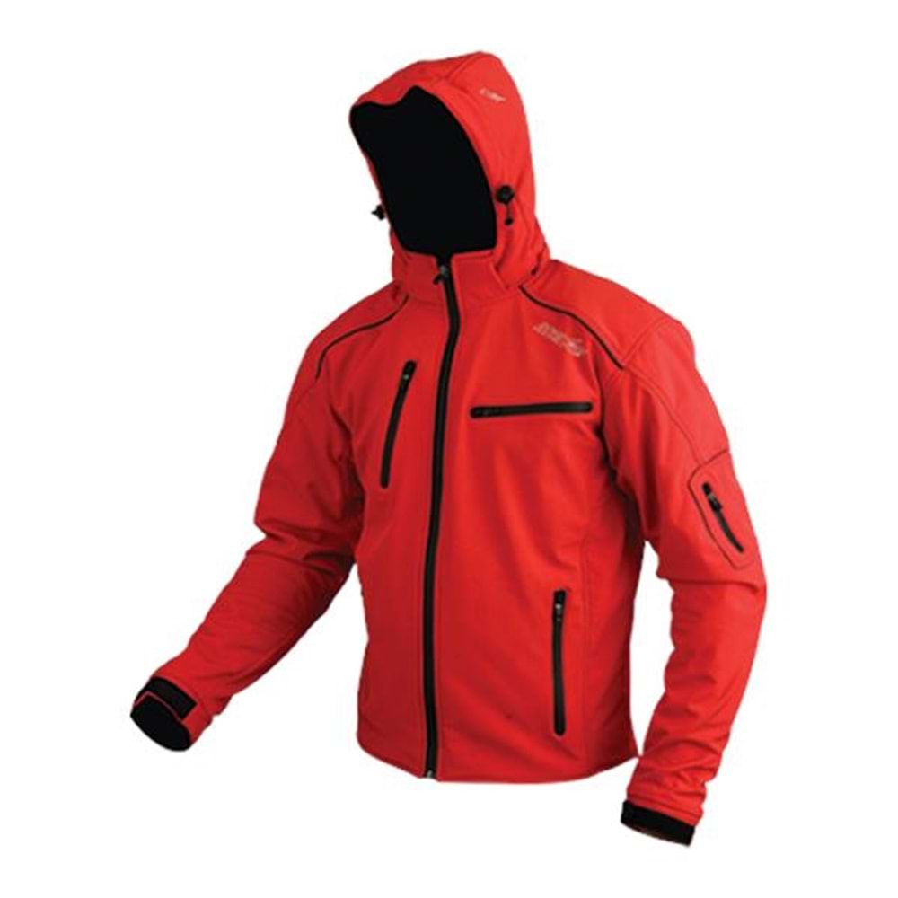 KAPŞONLU MOTOSİKLET MONTU KIRMIZI - S BEDEN