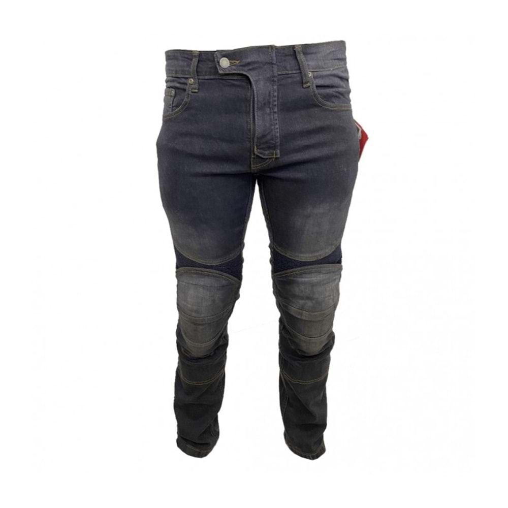 MOTOSİKLET PANTOLONU DÖRT MEVSİM KEVLAR KOT - SİYAH - 34 - XL BEDEN