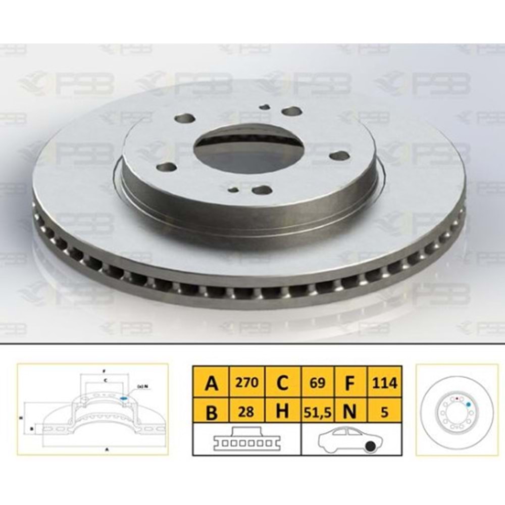 Fren Diski Mitsubishi L200 TEK KaBİN Ön - 270 MM