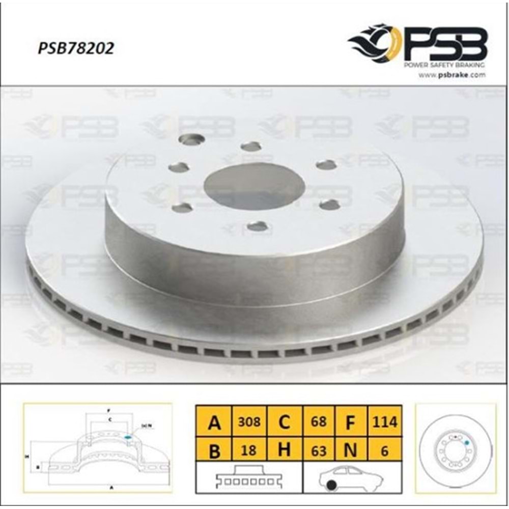 Fren Diski Mercedes X Serisi (470) X 250, Nissan Arka - 308 MM