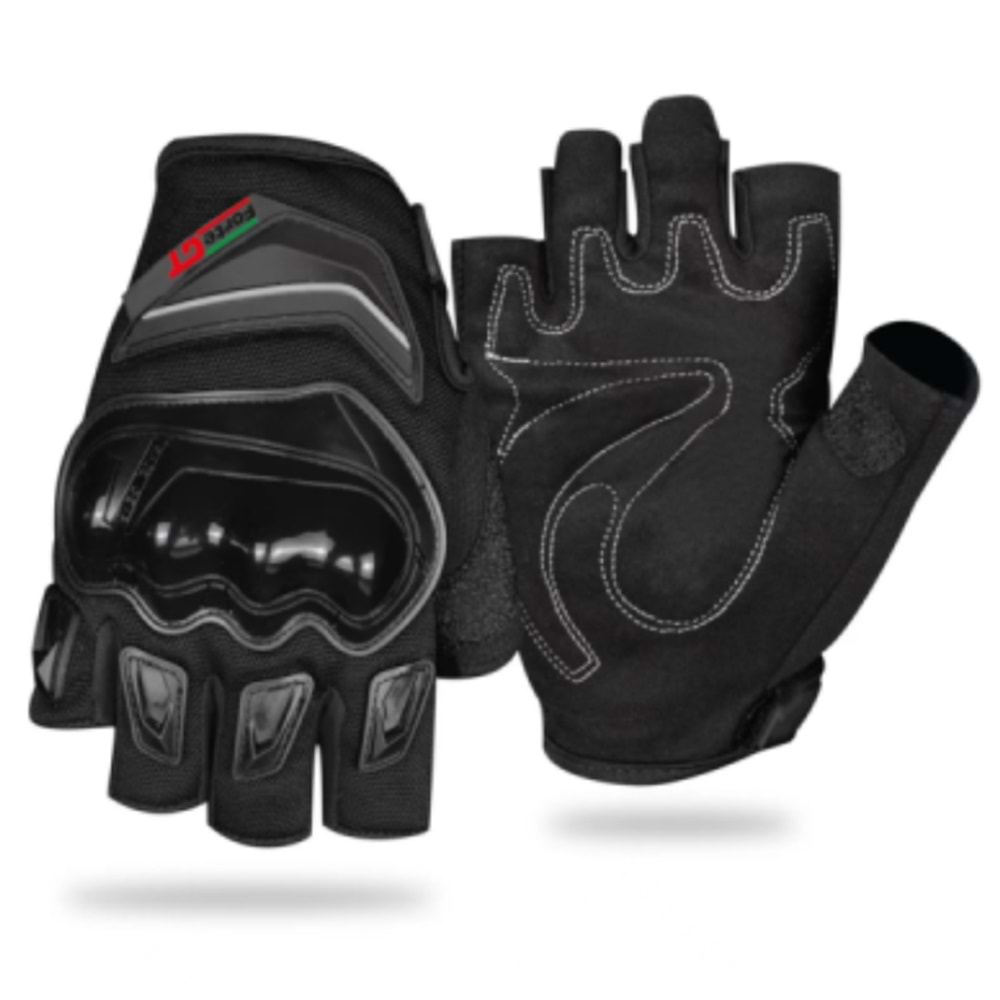 FORTE GT RS1903-D MOTOSİKLET ELDİVENİ PARMAKSIZ SİYAH - 2XL BEDEN