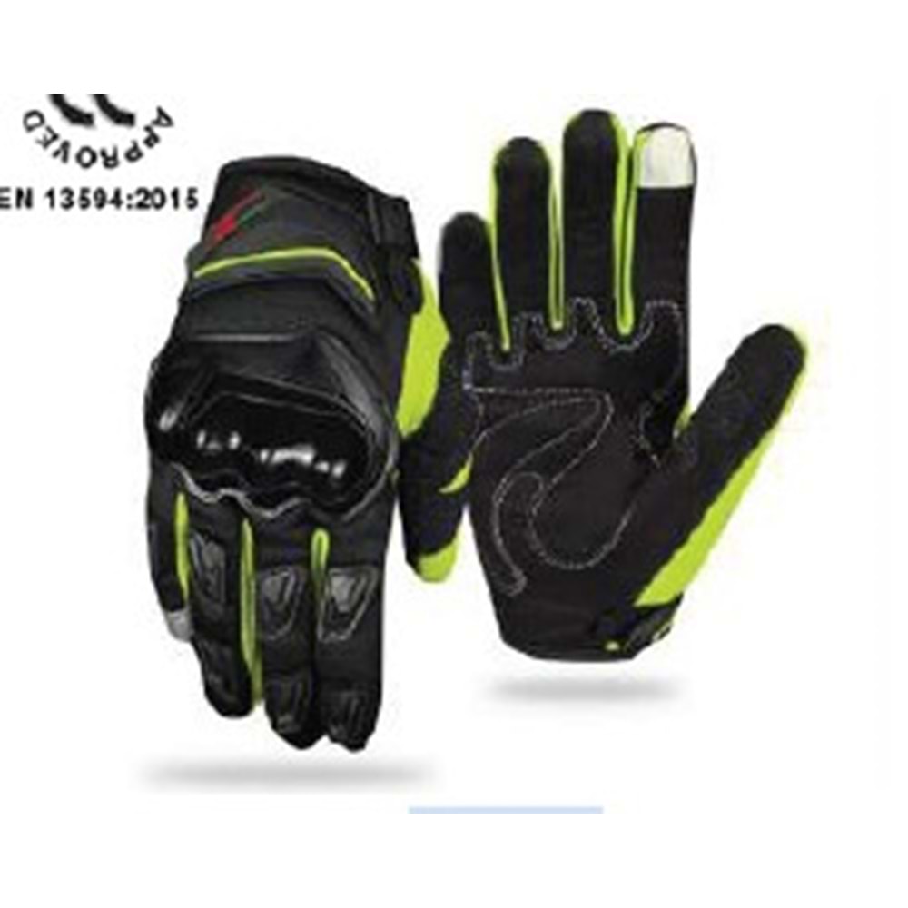 FORTE GT RS1903 MOTOSİKLET ELDİVENİ YEŞİL - L BEDEN