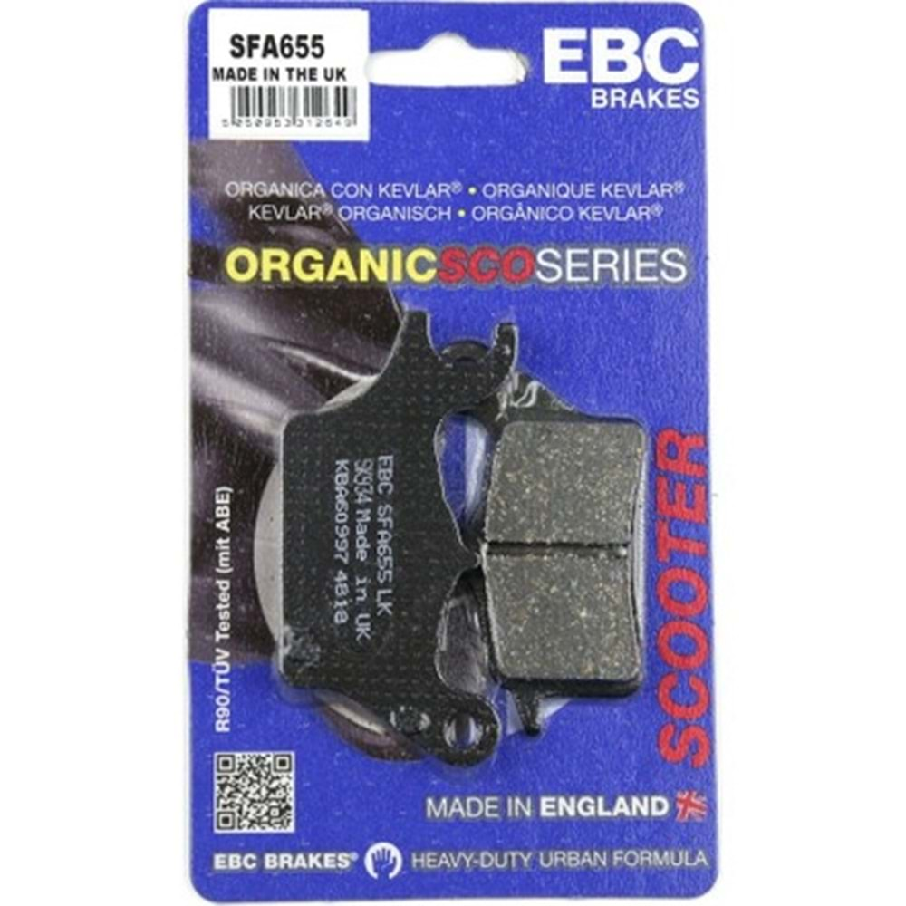 EBC SFA655 ORGANİK BALATA ÖN SAĞ UYUMLU YAMAHA TRICITY 125 14-18