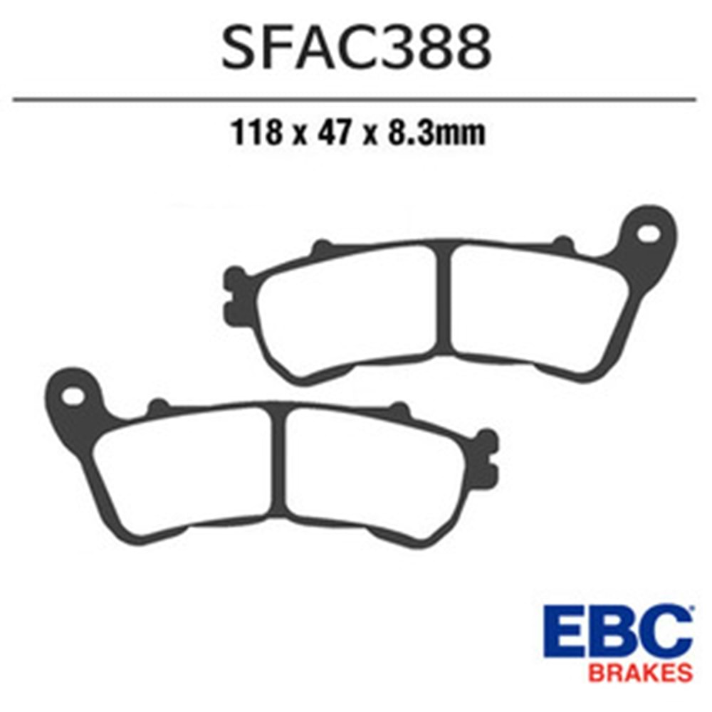 EBC SFAC388 ORGANİK BALATA ÖN AN125, AN250, CBR250 R, CB600, XL1000