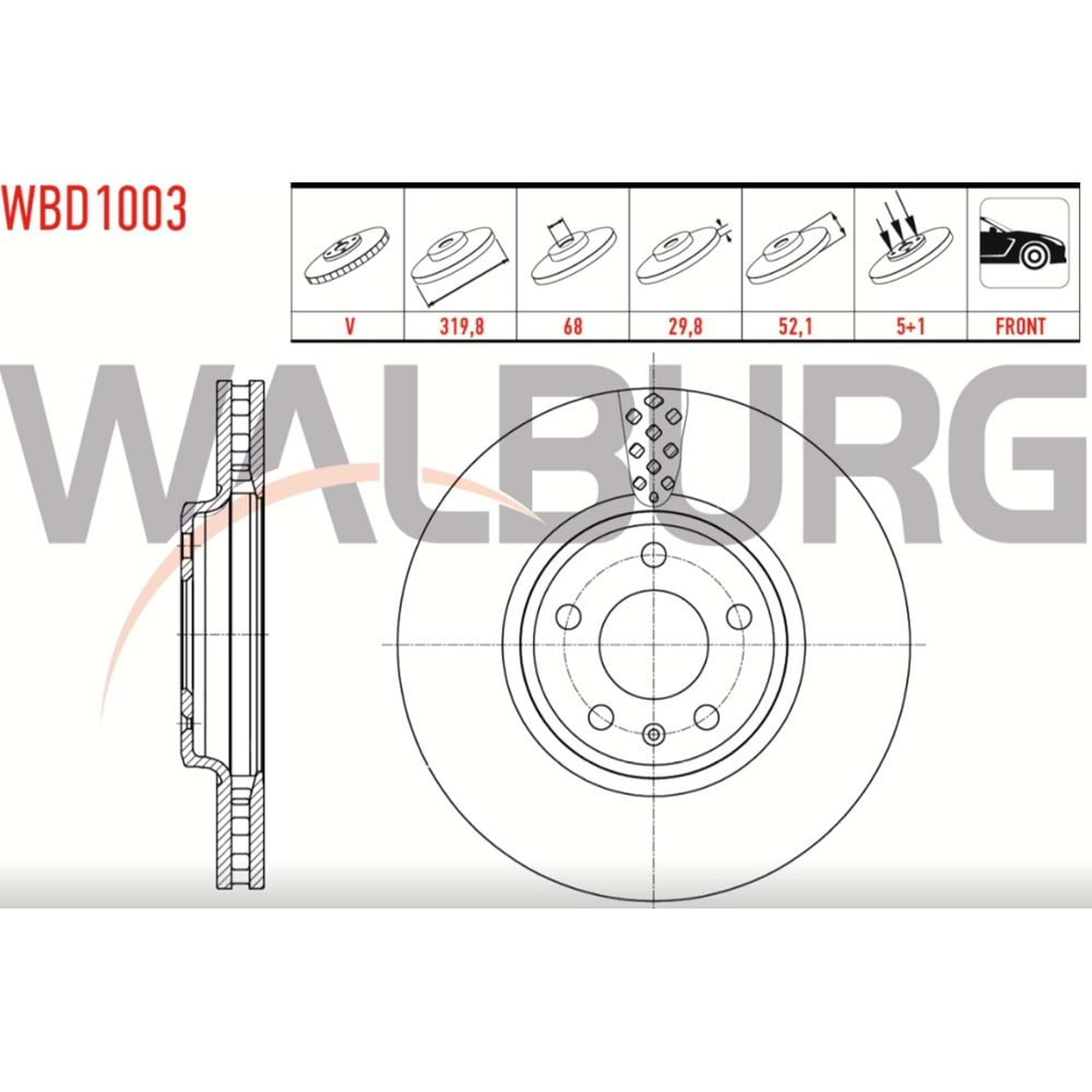 Fren Diski Vw, Audi A4, A5, Q5 Ön - 320 MM - WALBURG