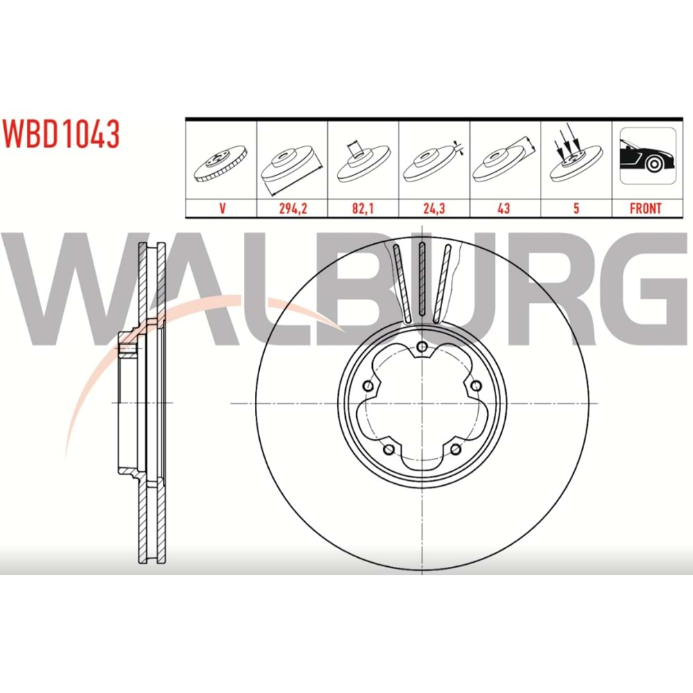 Fren Diski Ford V184, V185 Ön (Arka İTİŞ) - 293 MM - WALBURG