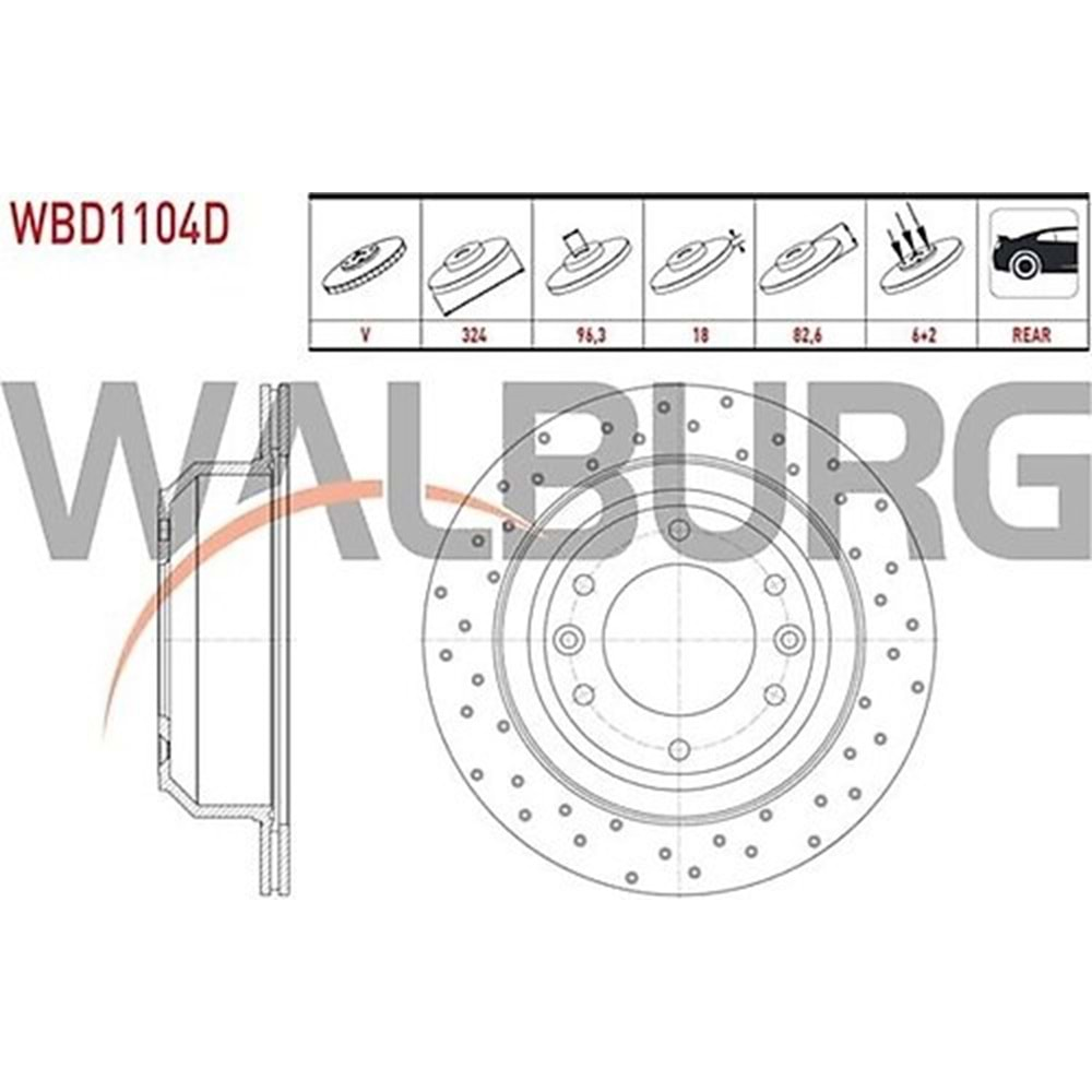 Fren Diski Hyundai H1 Starex Arka (SPOR) - 324 MM - WALBURG