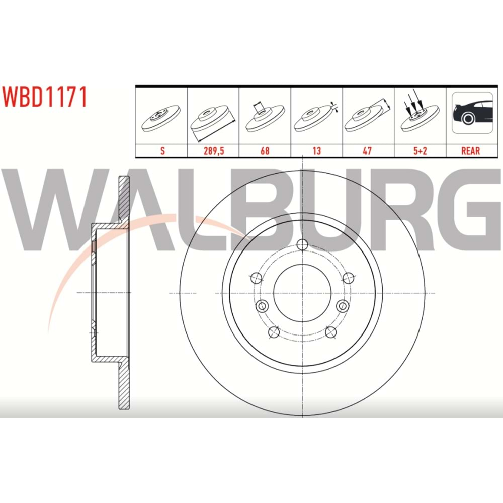 Fren Diski Nissan Qashqai 1.6 DCI, Renault Megane IV 1.6 DCI Arka - 290 MM - WALBURG