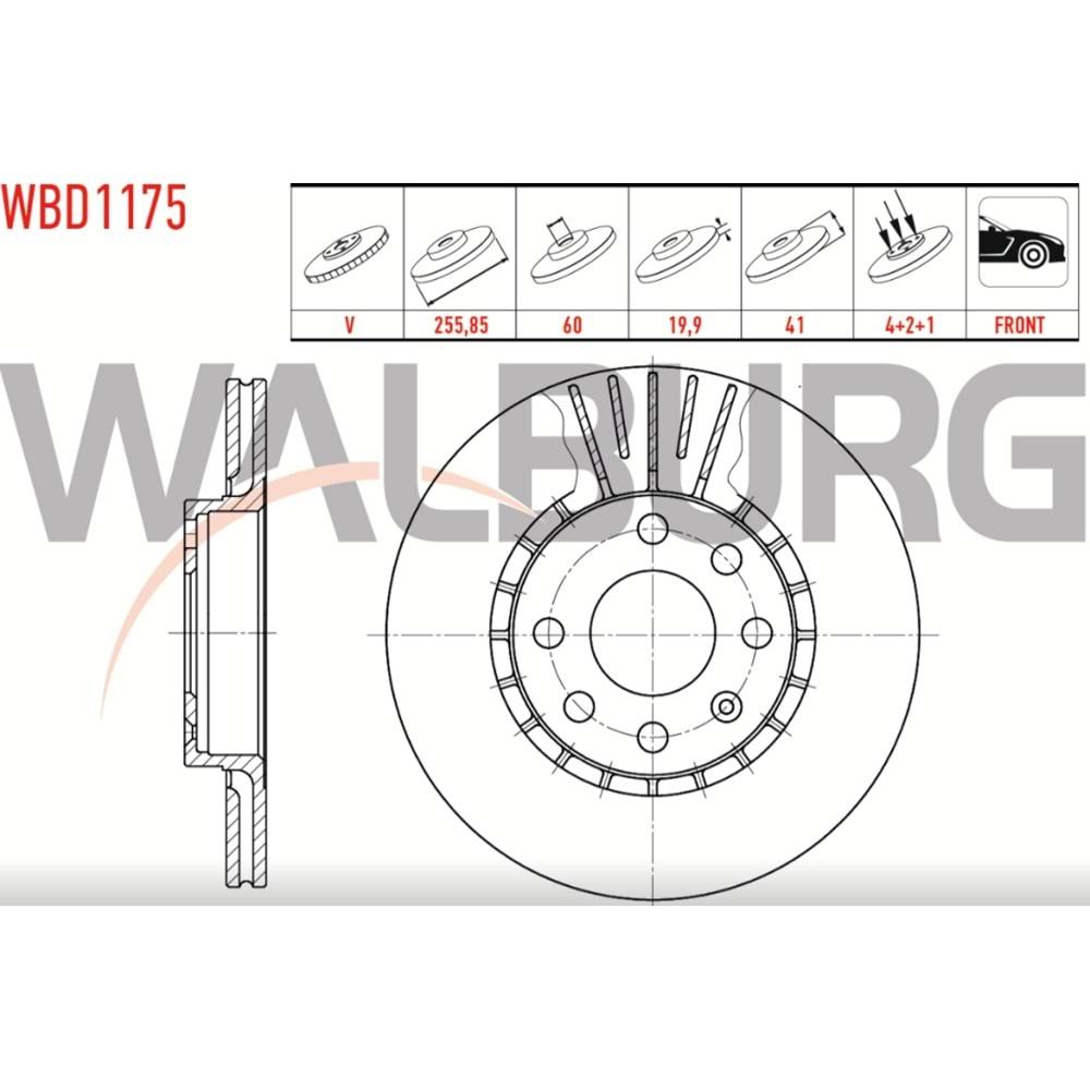 Fren Diski Opel Astra, Corsa B, TIGRA Ön - 256 MM - WALBURG