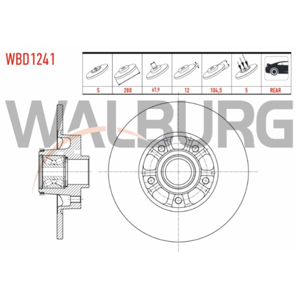 Fren Diski Renault Trafic, Opel Vivaro Arka - 280 mm -