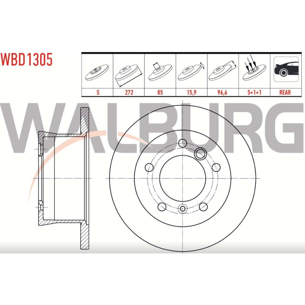 Fren Diski Mercedes Sprinter, Vw LT 46 Arka - 272 MM - WALBURG