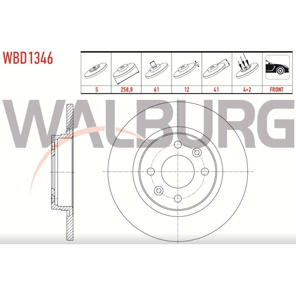 Fren Diski Renault, Dacia Logan, Sandero Ön - 259 MM - WALBURG