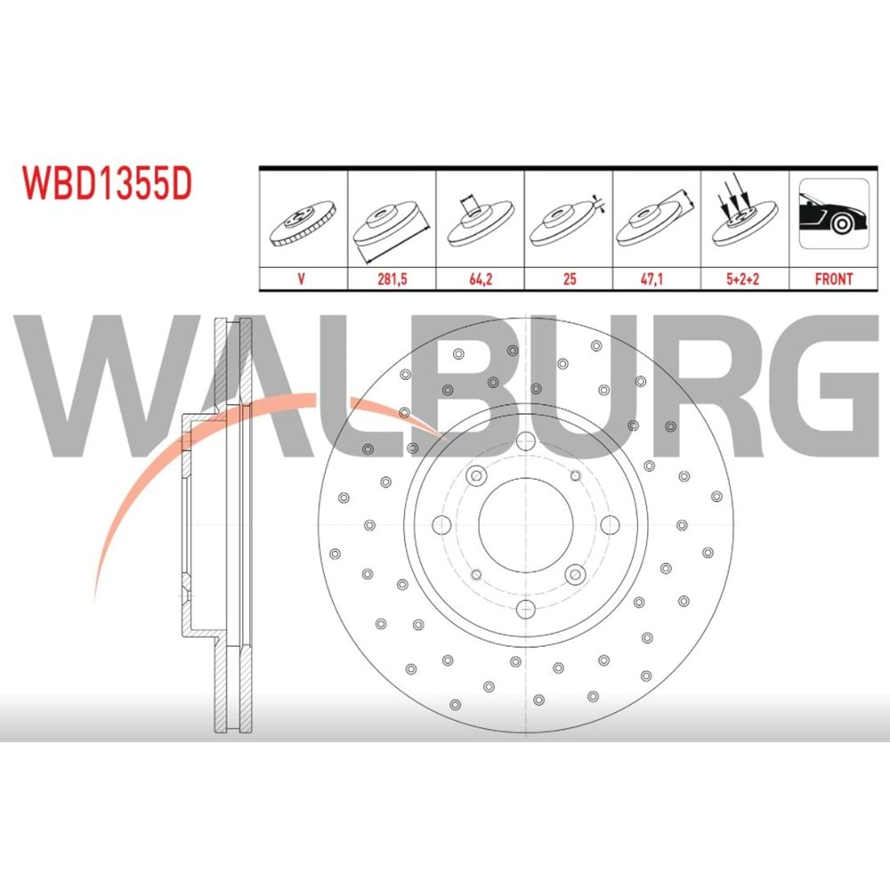 Fren Diski Honda Accord VI Ön (SPOR) - 282 MM - WALBURG