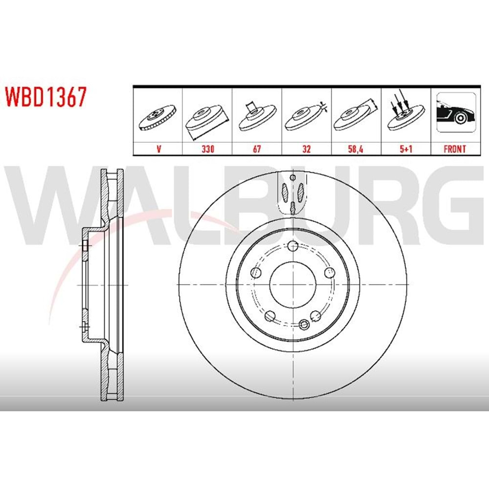 Fren Diski Mercedes Vito Ön - 330 MM - WALBURG