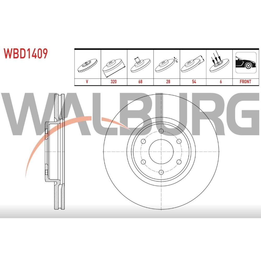 Fren Diski Mercedes X Serisi (470) X 250 Ön - 320 MM - WALBURG