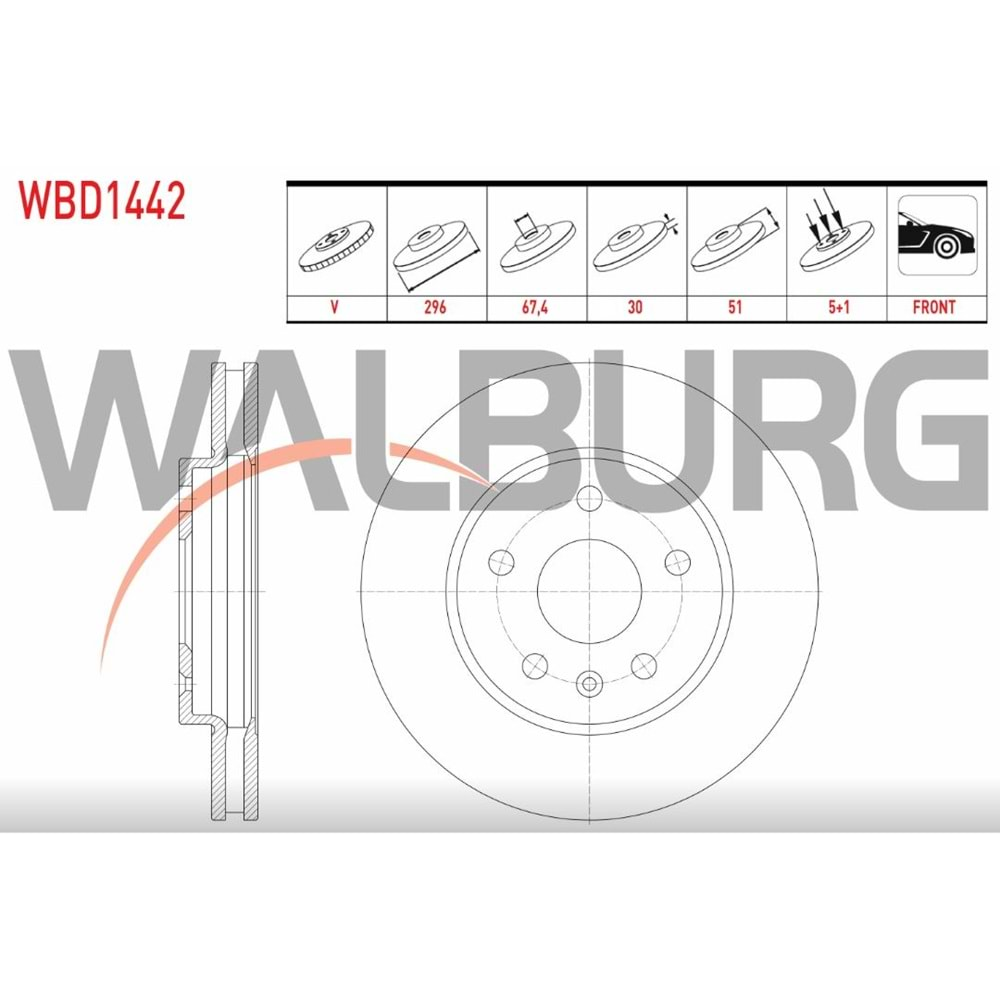 Fren Diski Opel İnsignia A 1.6 Ön - 296 MM - WALBURG