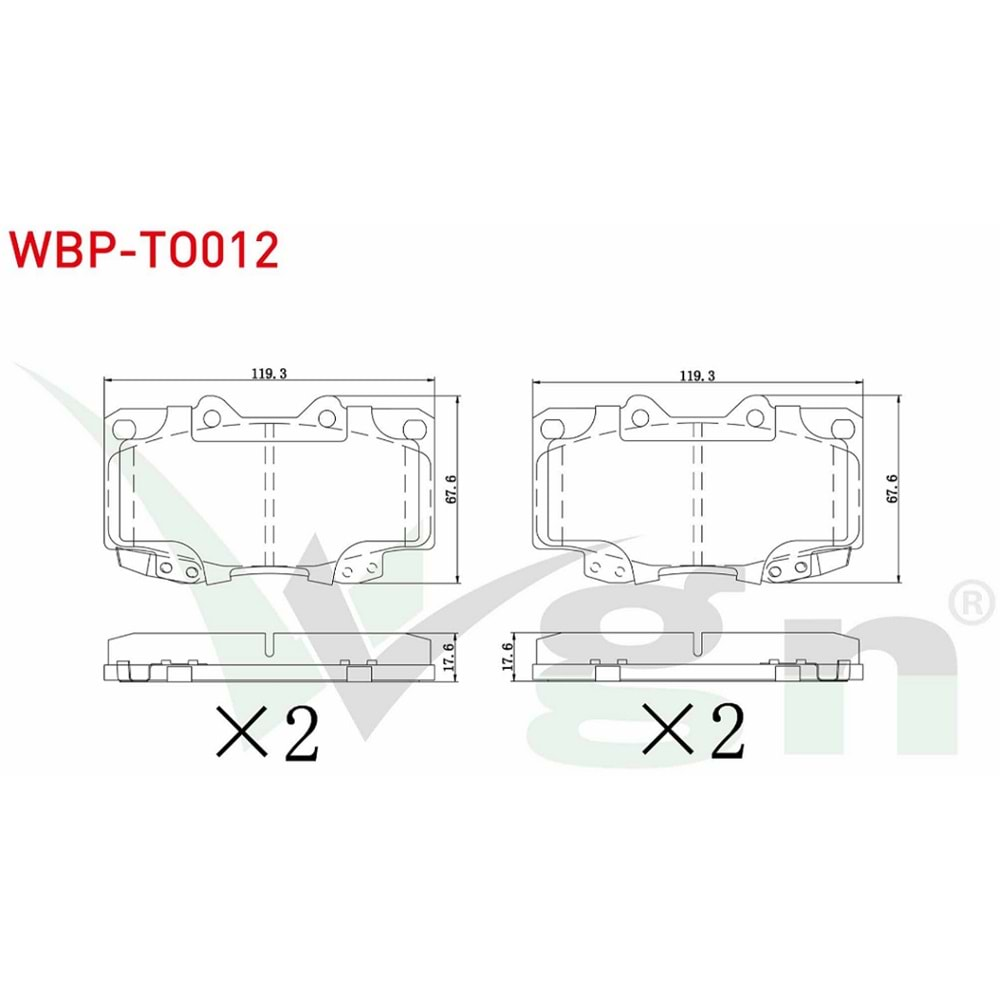 Disk Balata Toyota Hı-Lux 4 WD, Land Cruıser Ön - WAGEN