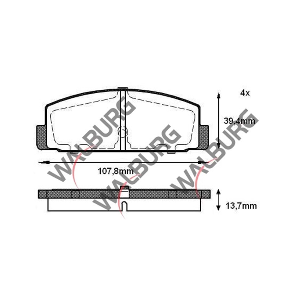 Disk Balata Mazda 323 VI, Mazda 6 (Tel Delikli) Arka - WALBURG