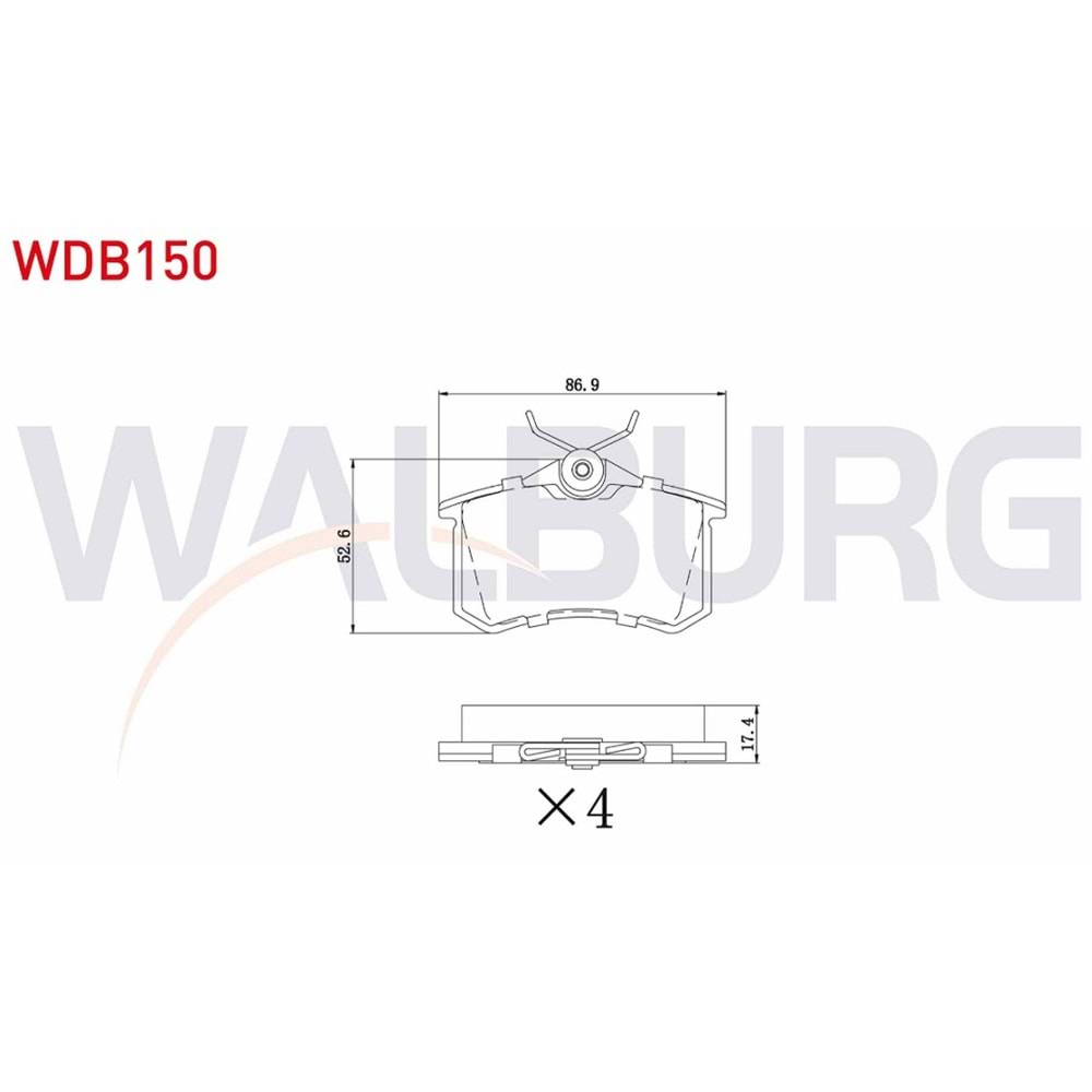 Disk Balata Vw Golf IV 1.4İ 16V, Renault Clio III, Nissan Micra Arka(KALIN) - WALBURG